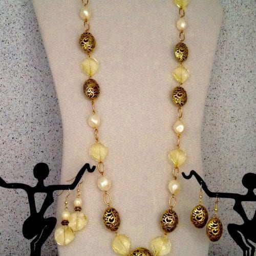 Crystals & Pearls in Soft Yellow