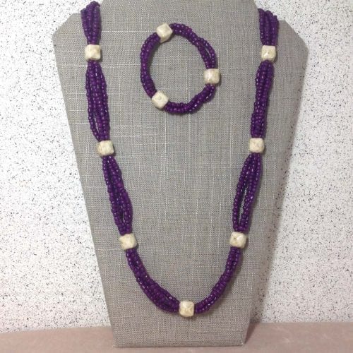 Purple with Neutral Ceramic Cubes