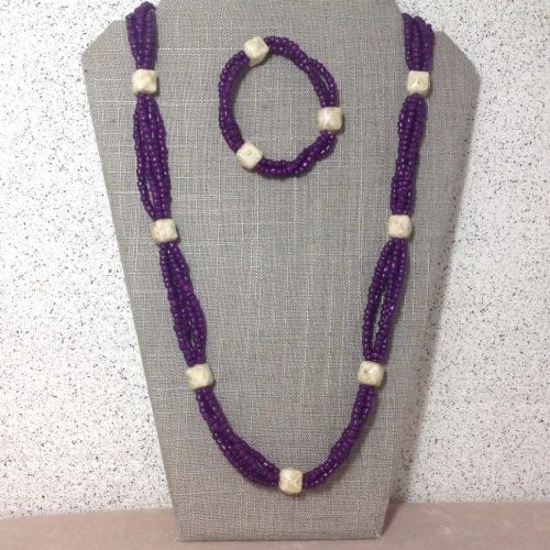 Purple with Neutral Ceramic Cubes
