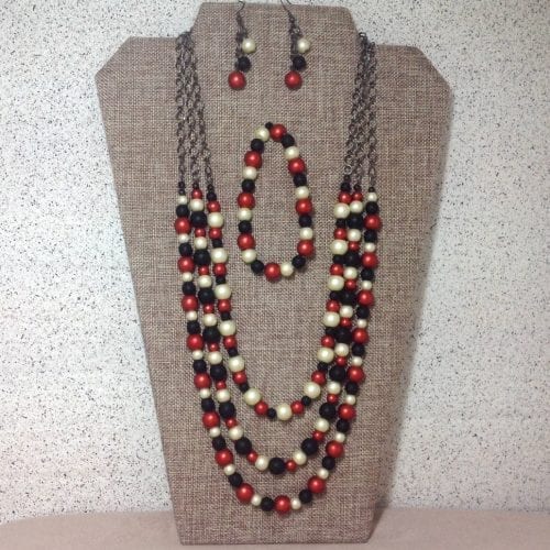 Classic Red, Black & Ivory Pearls