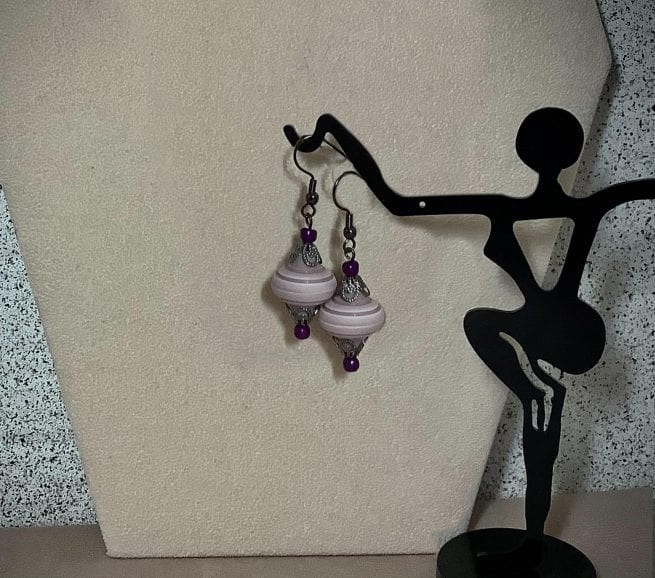 Pretty in Pink - Mauve with Purple (2") Earrings