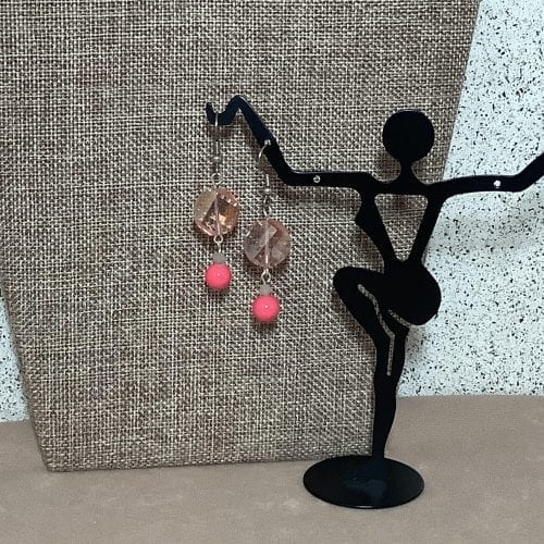 Soft Salmon Pinks - 2" Earrings