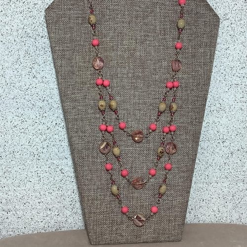 Soft Salmon Pinks Necklace