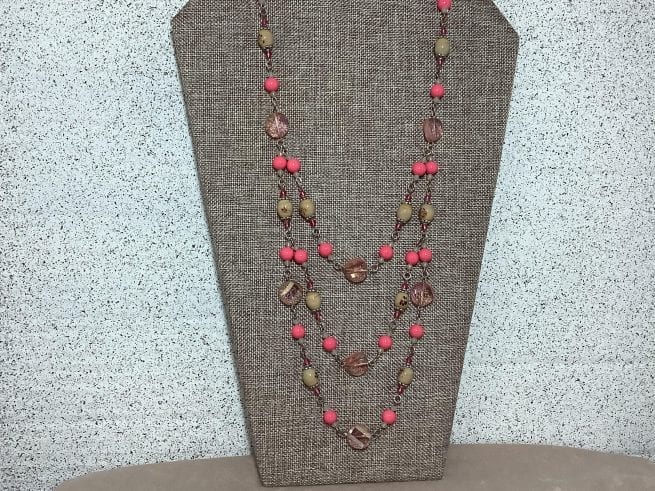 Soft Salmon Pinks Necklace