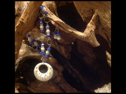 11. Opalized Pearls & Cobalt, India Glass with Rhinestones Donut. $44.95 Earrings $12.95 11. Opalized Pearls & Cobalt, India Glass with Rhinestones Donut
