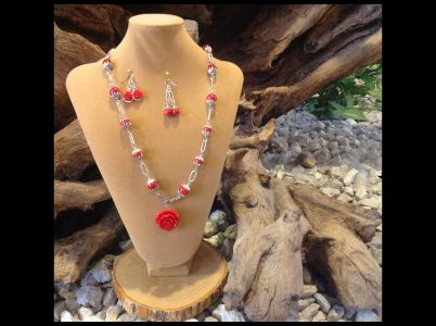 17. Coral Ball and Carved Rose $39.95
Earrings $14.95 & $12.95 17. Coral Ball and Carved Rose