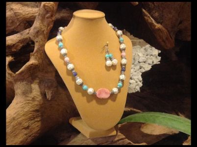 6.Mosaic Mother-of-Pearl, Amazonite, Kunzite, Tanzanite & Pink Opal SOLD 6.Mosaic Mother-of-Pearl, Amazonite, Kunzite, Tanzanite & Pink Opal