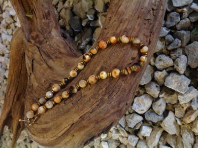 40. Faceted Orange/Yellow/Black Crackled Agates - SOLD 40. Faceted Orange/Yellow/Black Crackled Agates