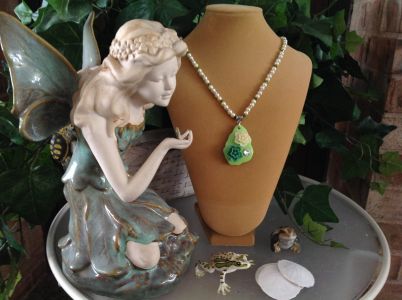 16. Yellow Pearls with Magnesite Freeform and Flowers $29.95 16. Yellow Pearls with Magnesite Freeform and Flowers